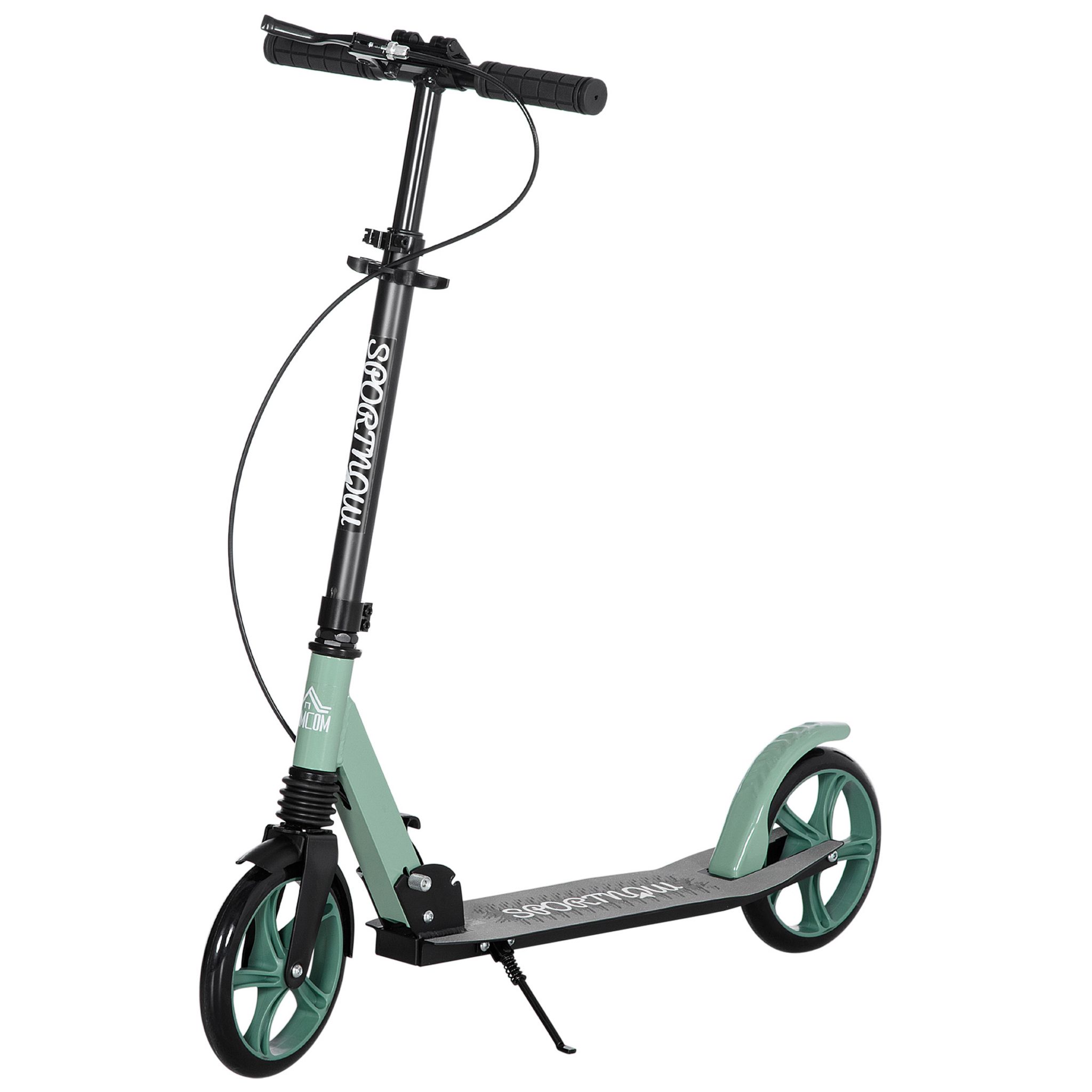 Trottinette adulte pliable Trottinette non électrique, Hauteur réglable  95-107cm, 100 kg max, en Aluminium et PP, Noir - Costway