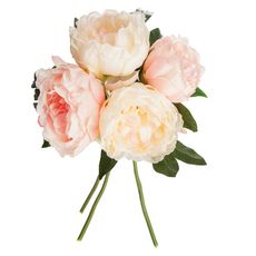 ATMOSPHERA Lot 2x Bouquet de fleurs artificielles - H. 30 cm - Rose