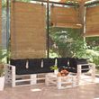 Salon de jardin palette avec coussins 6 pcs Bois de pin