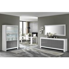 Miroir de séjour salle à manger design laqué brillant L180cm MILANO (Blanc)