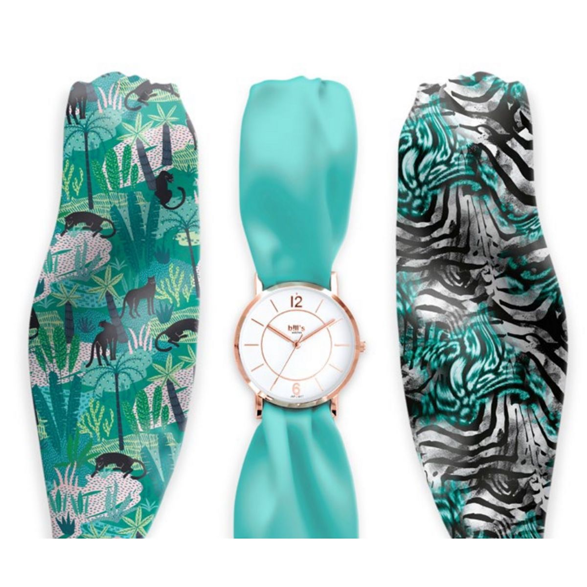 Bill s watch Montre Trend avec Bracelet foulard satin Feline pas