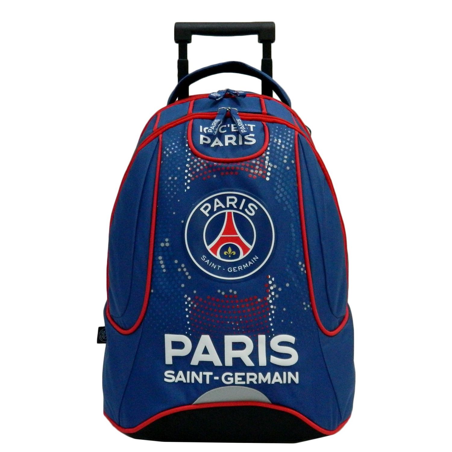 Sac a dos a roulettes bleu et rouge PARIS SAINT GERMAIN