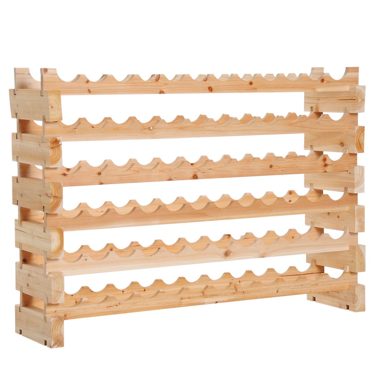 Plan De Fabrication D Un Casier à Bouteilles HOMCOM HOMCOM Étagère à bouteilles casier à vin range bouteilles horizontal  6 niveaux 72 bouteilles max. dim. 114L x 28l x 80H cm bois de pin massif  pas cher - Auchan.fr