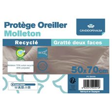 Protège oreiller en molleton recyclé absorbant BAHIA (Blanc)