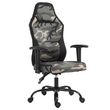 HOMCOM Fauteuil gaming militaire - chaise gamer - inclinable, hauteur réglable assise & accoudoirs, pivotant - polyester noir vert
