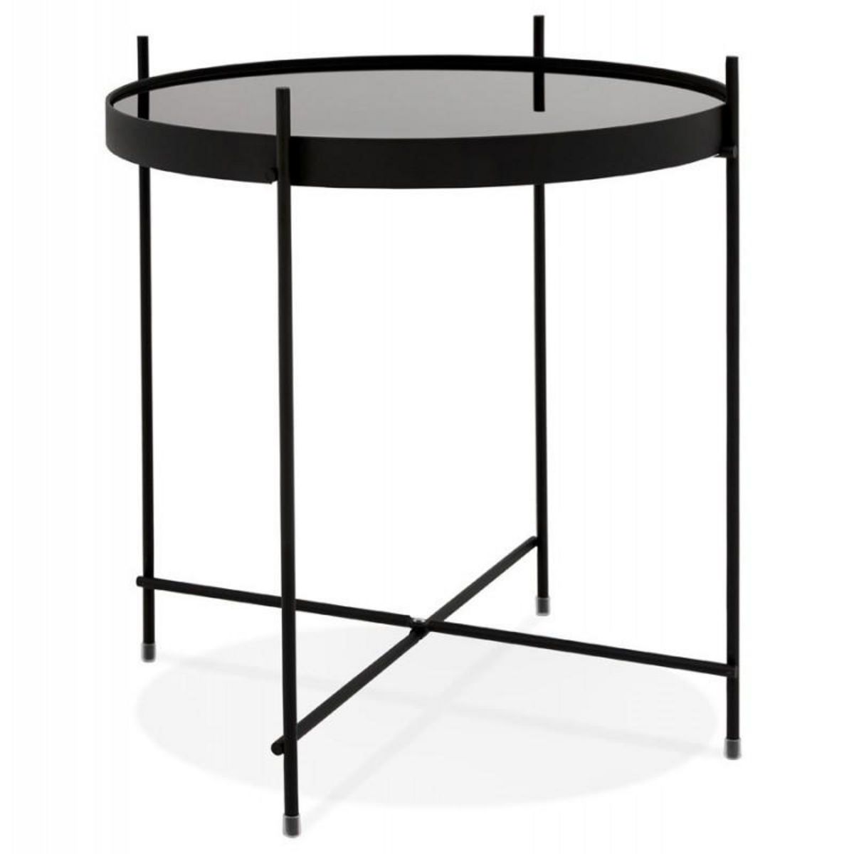 Paris Prix Table d'Appoint Ronde Pliable  Minois  45cm Noir