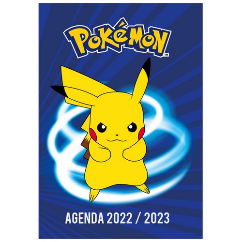 Agenda scolaire journalier 12x17cm souple bleu Pikachu 2022-2023