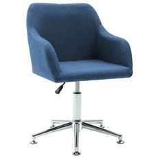 Chaise pivotante de bureau Bleu Tissu