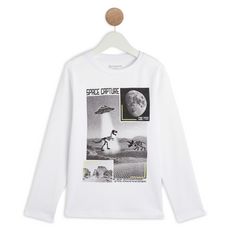 IN EXTENSO T-shirt manches longues dinosaure garçon (blanc)