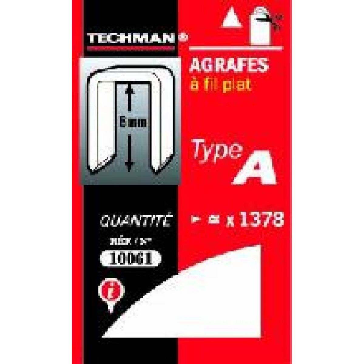 TECHMAN Agrafes 8 mm - type C