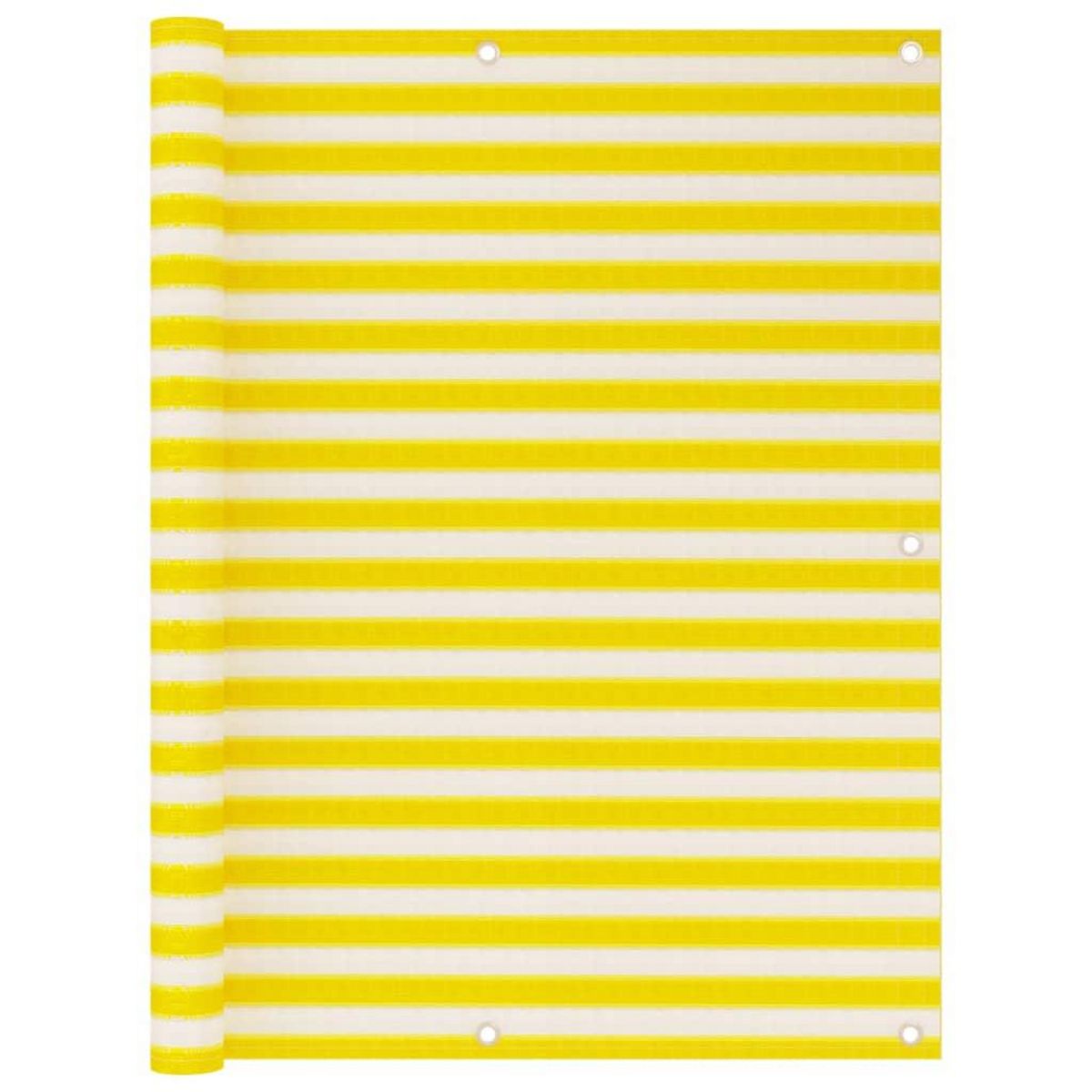 VIDAXL Ecran de balcon Jaune et blanc 120x600 cm PEHD