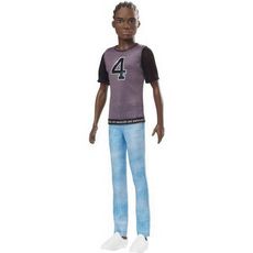 BARBIE Poupée Ken Fashionistas avec jean bleu et t-shirt noir 4 - Barbie