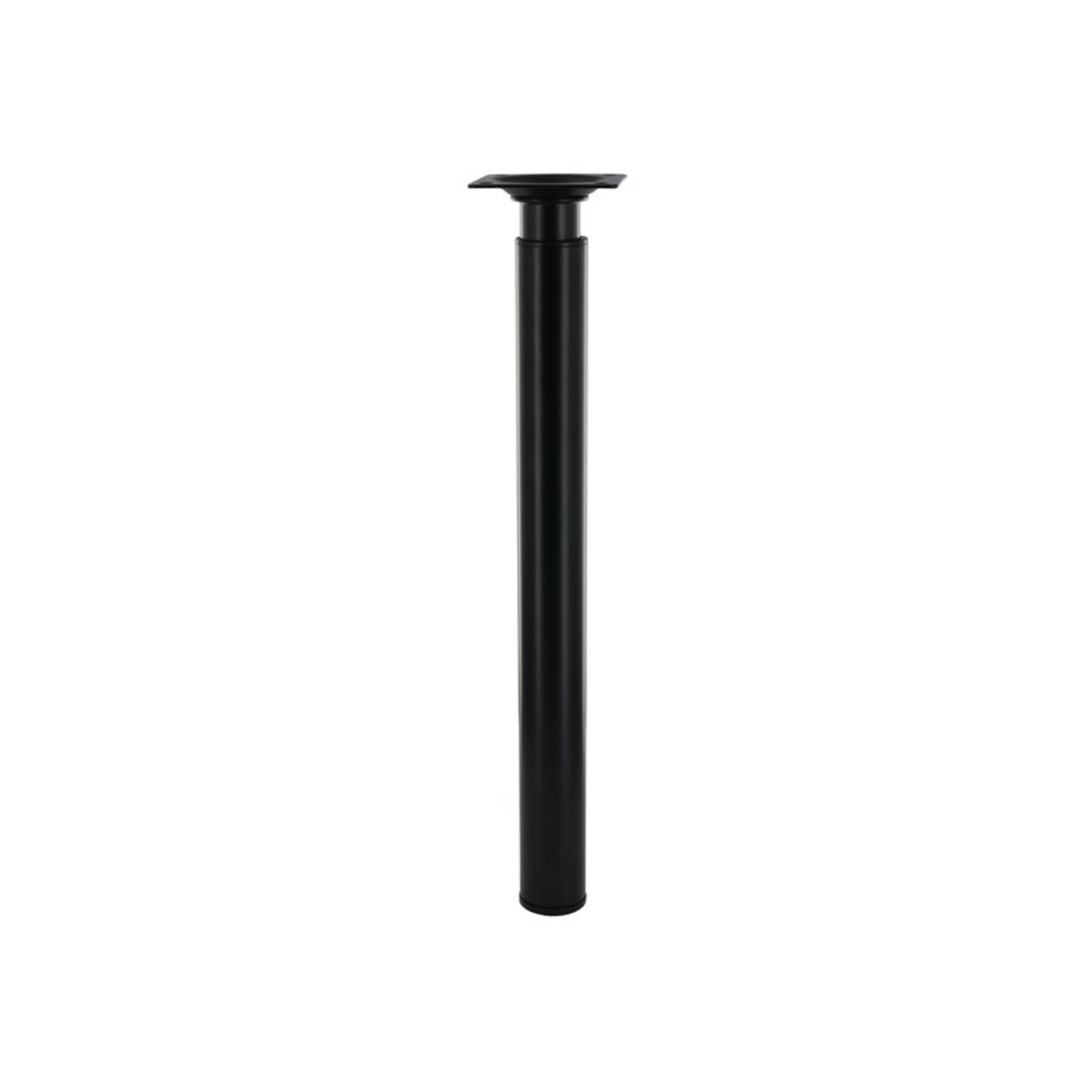 Pied de meuble cylindrique réglable HETTICH, D. 6 cm, H.20 cm, acier poli  noir