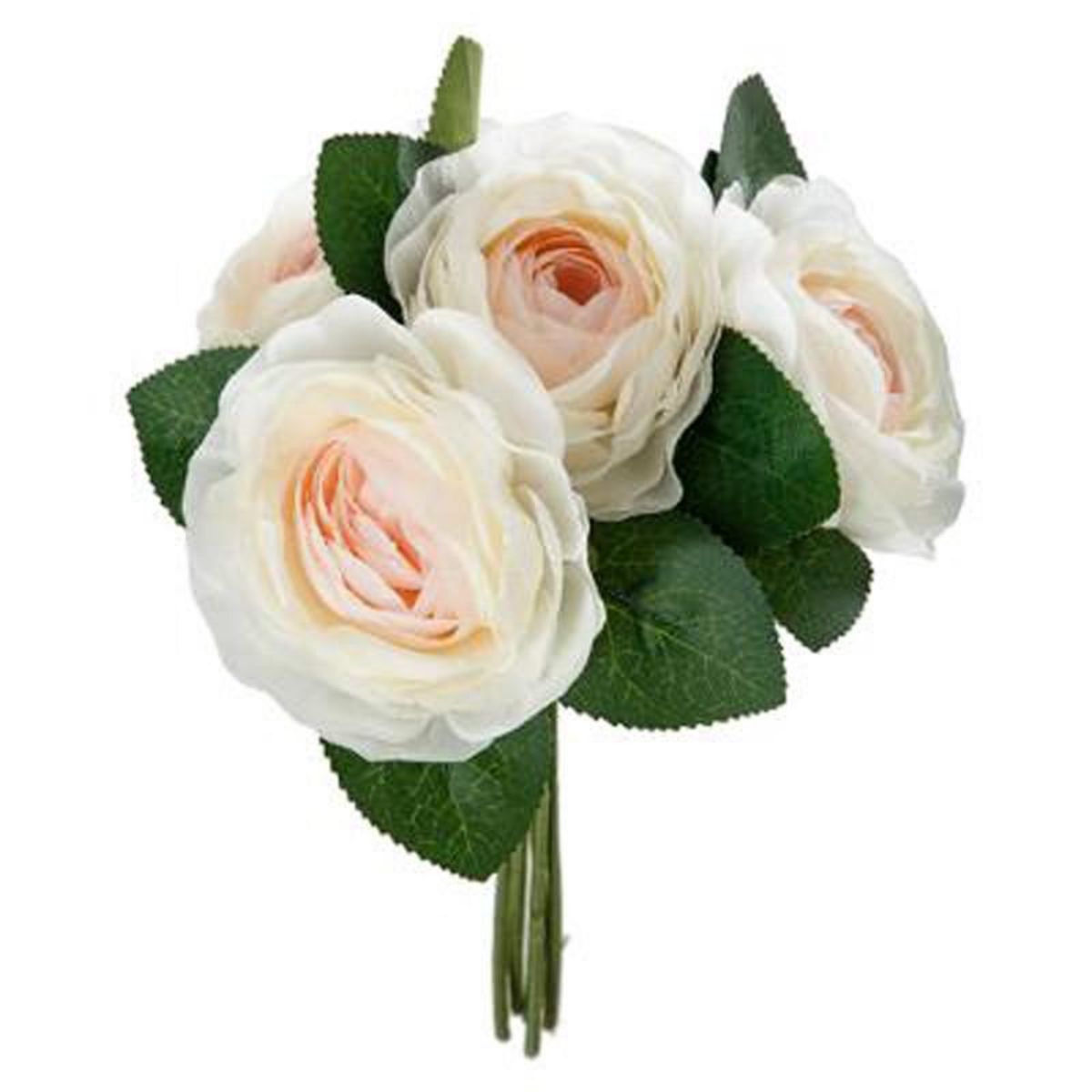 Bouquet de Fleurs 5 Roses 30cm Blanc pas cher à prix Auchan
