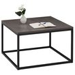 idimex table basse hades, table de salon table d'appoint carrée design vintage, plateau en mélaminé béton foncé et cadre en métal noir