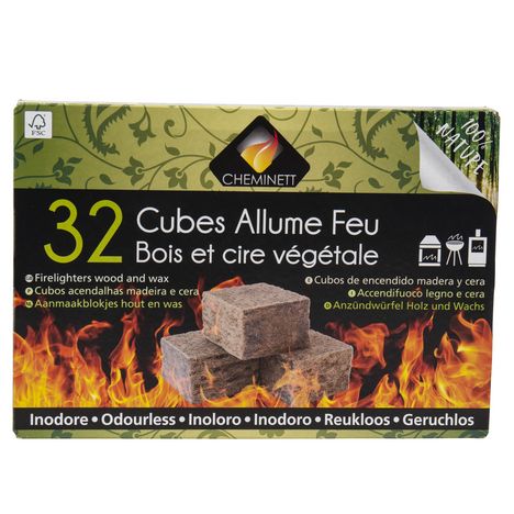 AUCHAN Allume-feu 100% naturel 24 cubes pas cher 