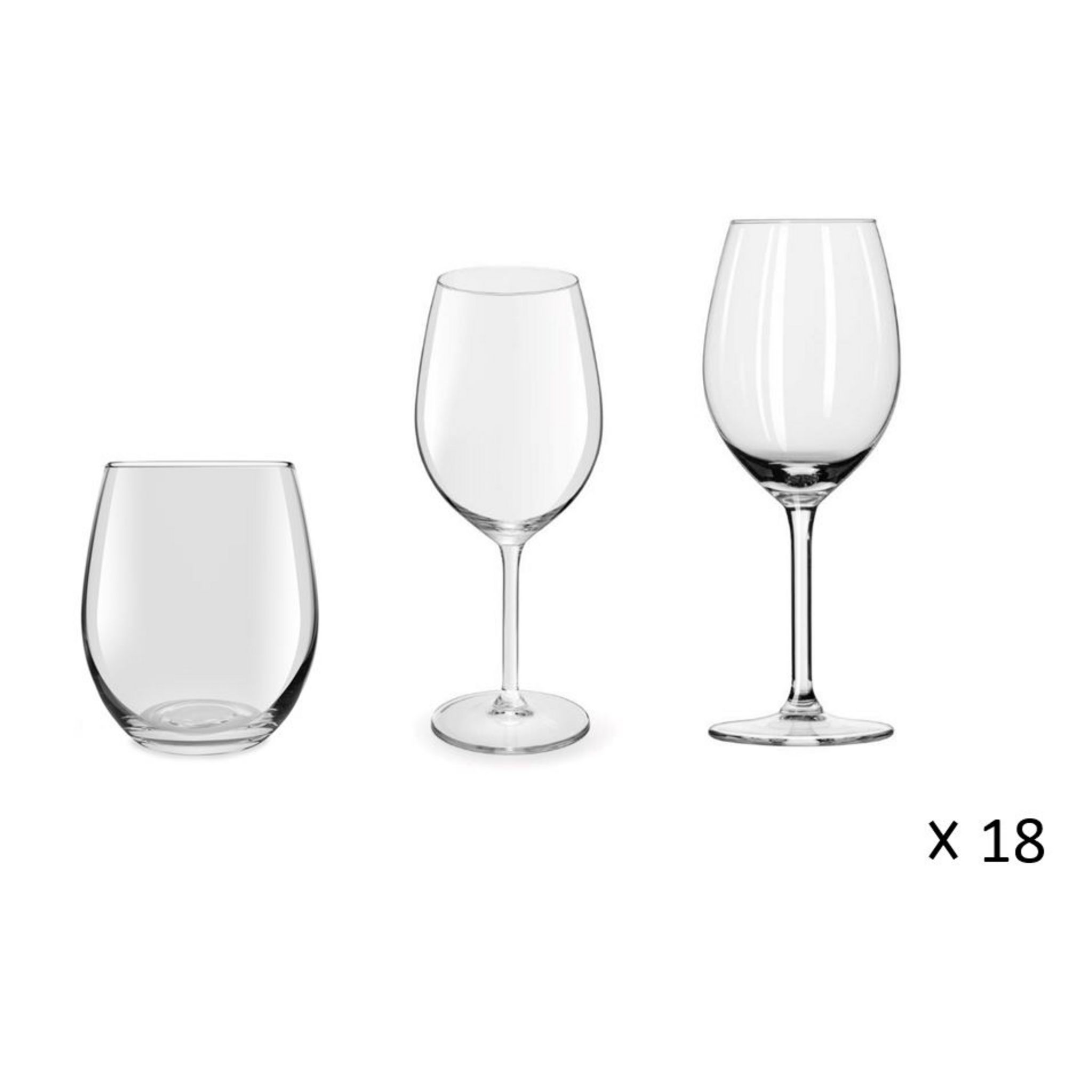 Service 18 pièces de verres en cristal