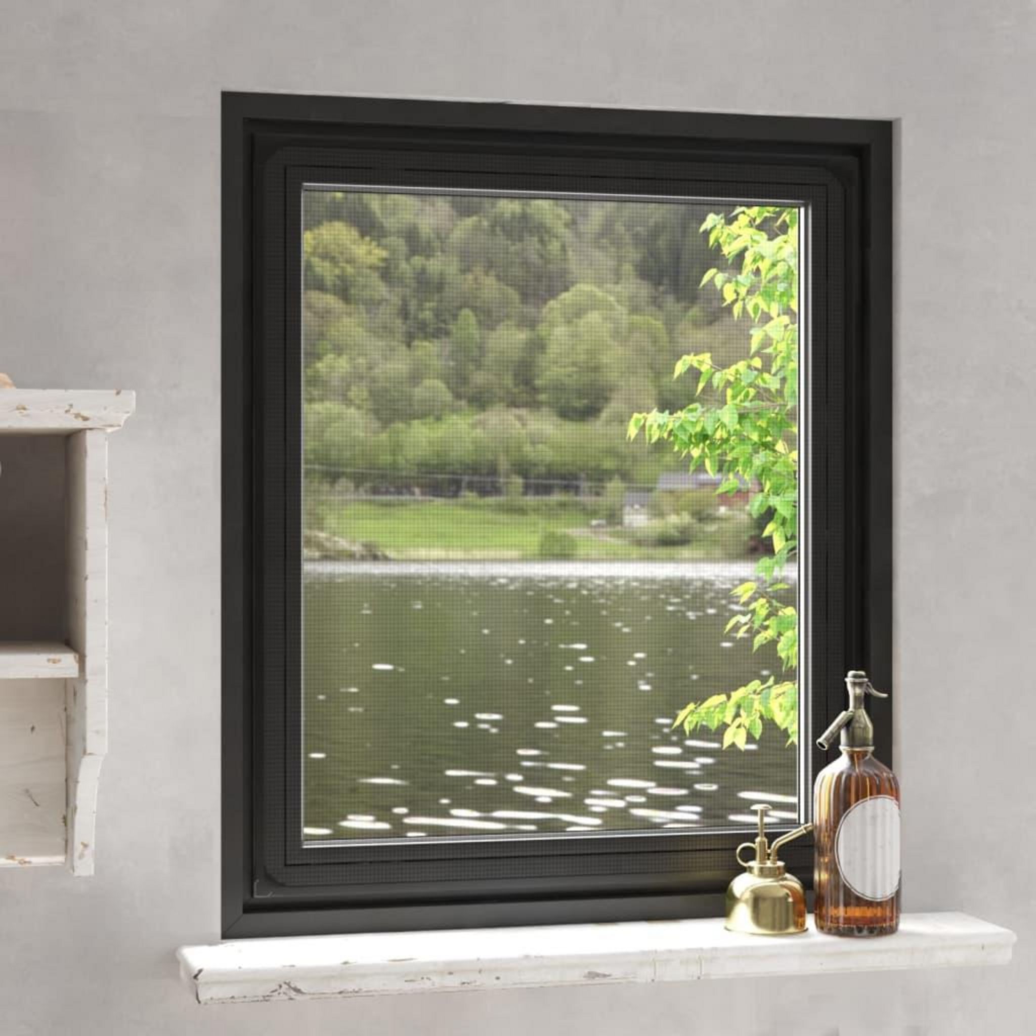 Moustiquaire avec cadre magnétique pour fenêtre anthracite (max 100x120 cm)