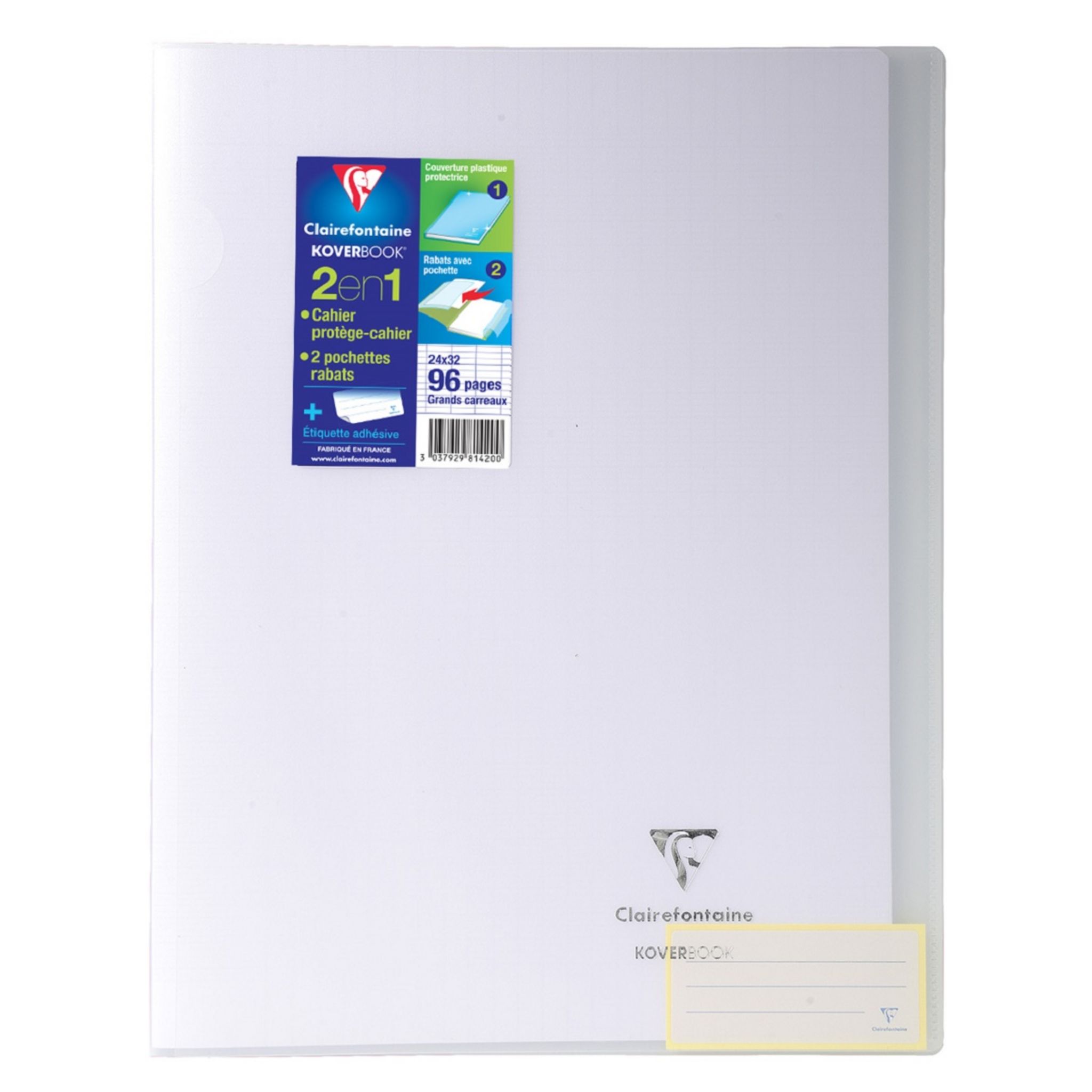 Clairefontaine Koverbook 24 x 32 cm 96 pages grands carreaux au meilleur  prix sur