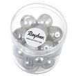 rayher perles en verre renaissance, gris argenté, 12 mm, boîte 21 pces, mi - transparentes