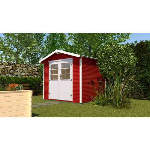 Abri de jardin bois 28mm 5,87 m² déjà peint en rouge
