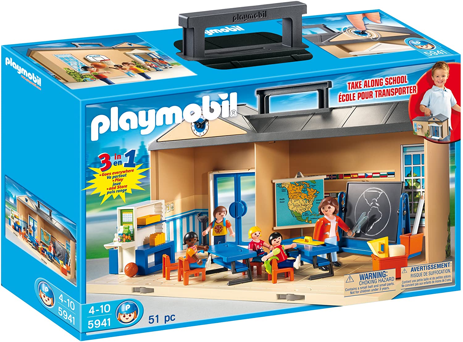 PLAYMOBIL 5941 Playmobil City Life Salle de classe transportable pas cher 