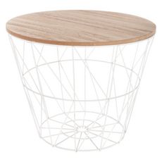 ATMOSPHERA Table à café filaire Kumi - Diam. 38 cm - Blanc