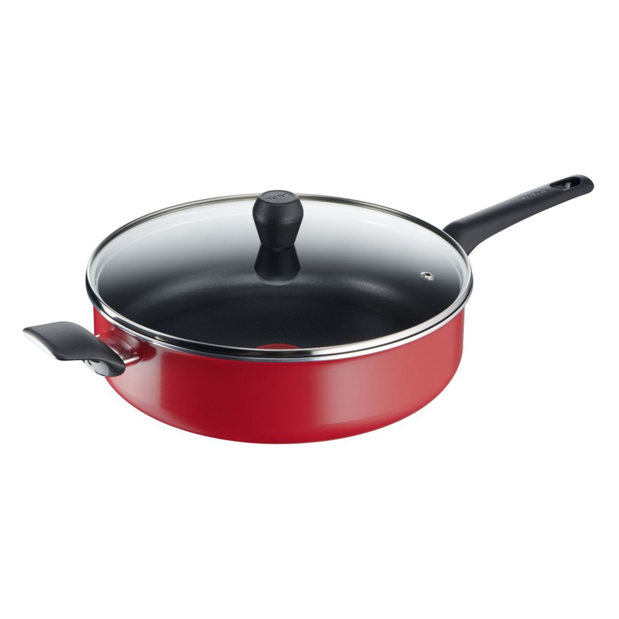 TEFAL Sauteuse 28cm en aluminium EASY SERIES ROUGE pas cher