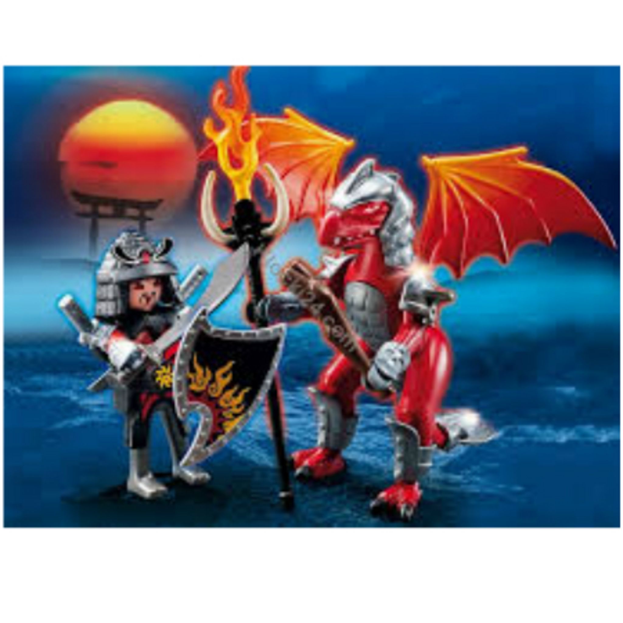 Playmobil - chevalier samourai et dragon