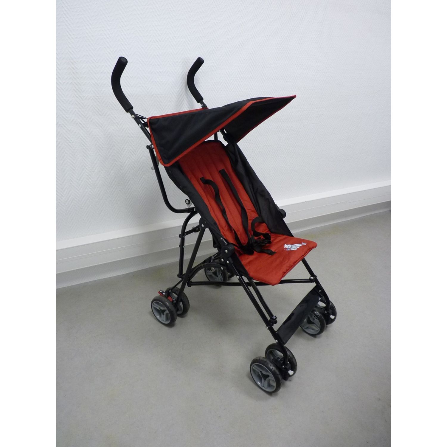 AUCHAN BABY Poussette canne bébé buggy D09 gris chiné pas cher