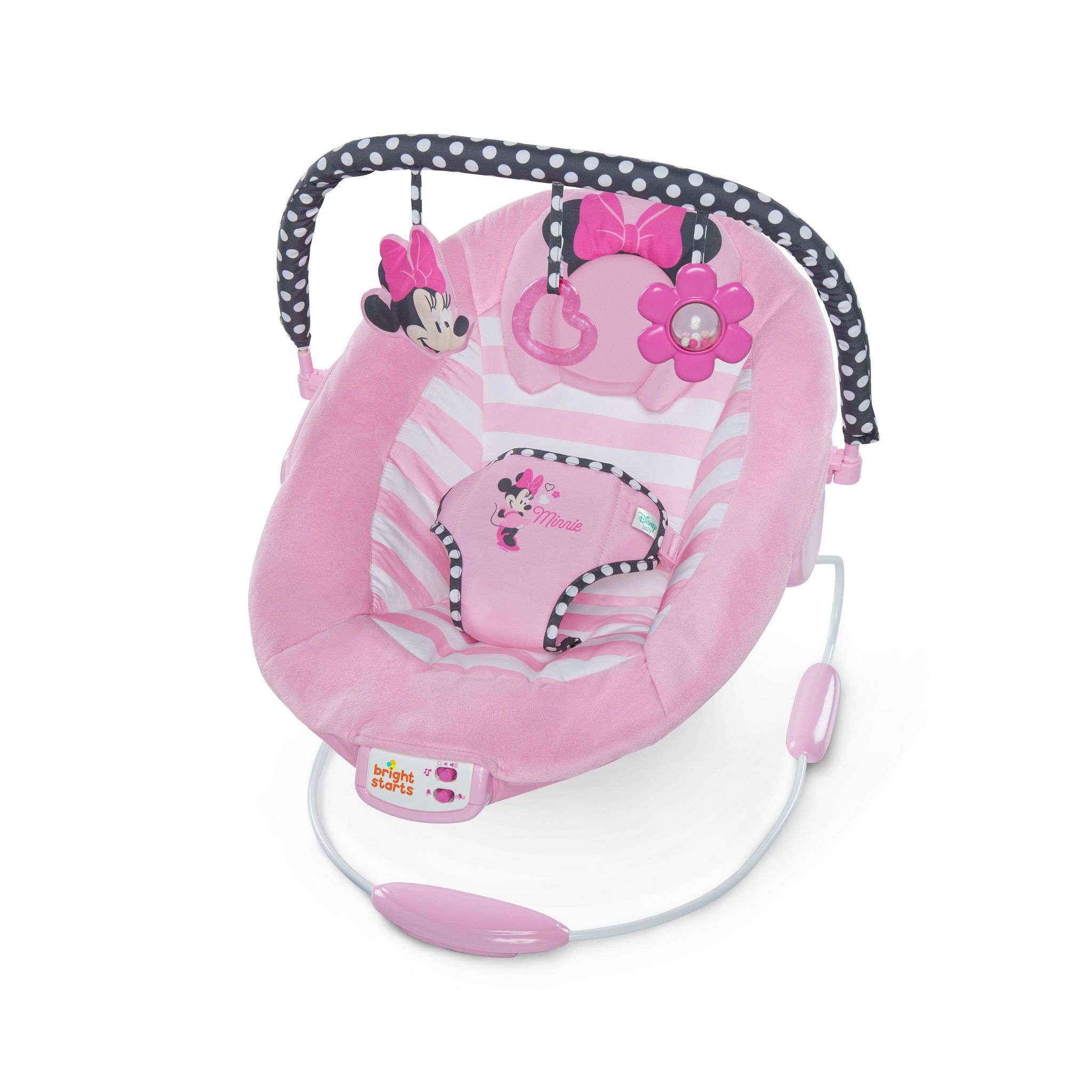 Transat vibrant Minnie Mouse Rosy Skies - BRIGHT STARTS - Pour bébé jusqu'à  9kg - Avec vibrations et arche jouet