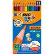 BIC Boîte en métal de 12 crayons de couleur Kids Evolution