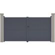 Portail aluminium  Maurice  - 349.5 x 180.9 cm - Gris