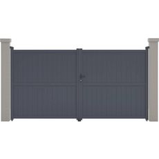 Portail aluminium  Maurice  - 349.5 x 180.9 cm - Gris