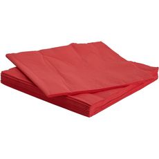 Serviette de table jetable unie rouge 3 plis 40x40cm x20
