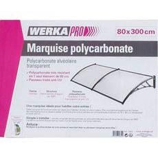Marquise polycarbonate  80x300cm  Werkapro
