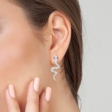 Boucles d'oreilles serpent ornées de Cristaux scintillants par SC Crystal