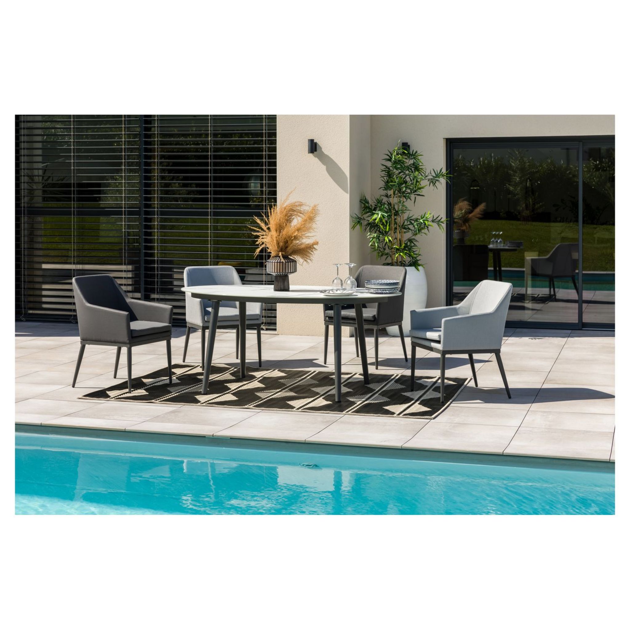 Table de jardin rectangulaire en bois teck Maldive Jardiline 4/6 places