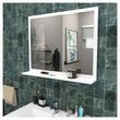 Miroir de  salle de bain 80x65 cm + tablette FARO. Coloris disponibles : Blanc