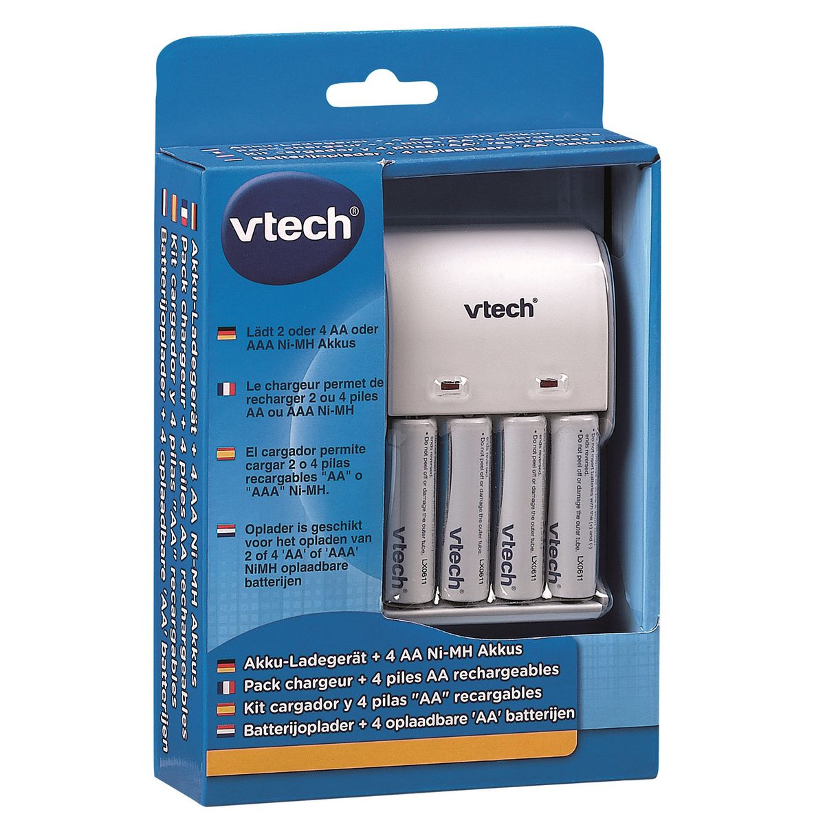 VTECH Pack chargeur + 4 piles AA/LR6 rechargeables VTECH pas cher