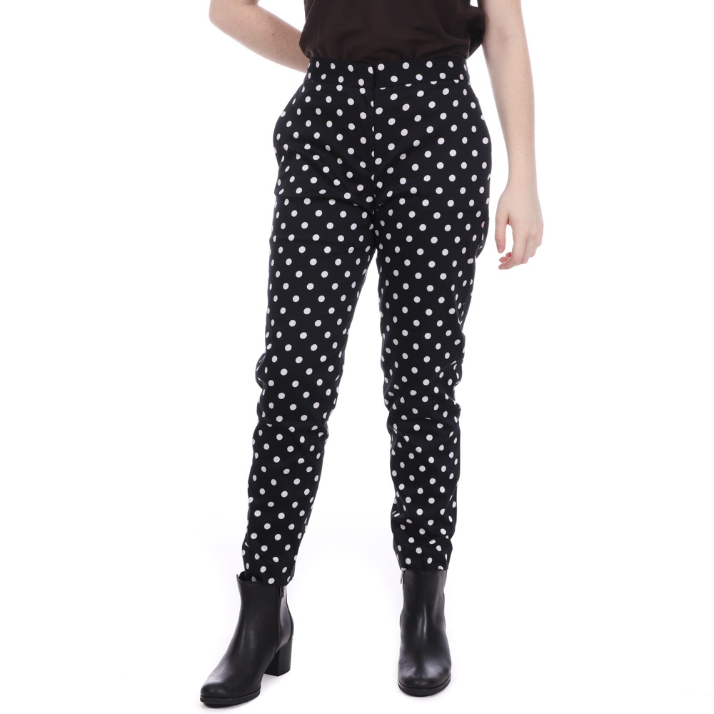 Pantalon noir a pois blancs new arrivals