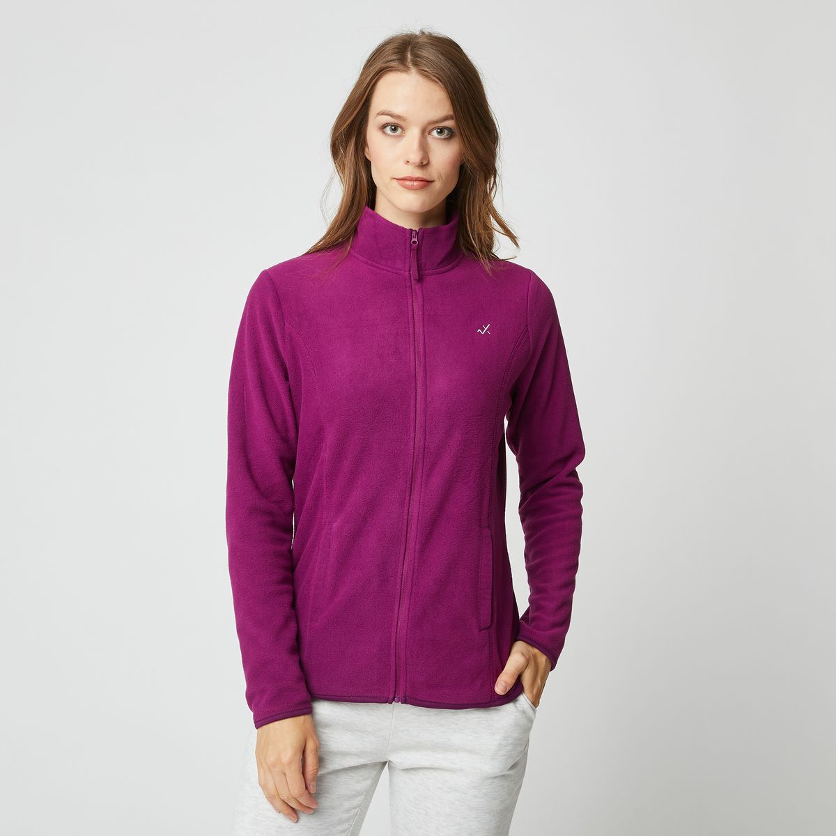 INEXTENSO Veste polaire de sport rose fonc femme pas cher Auchan