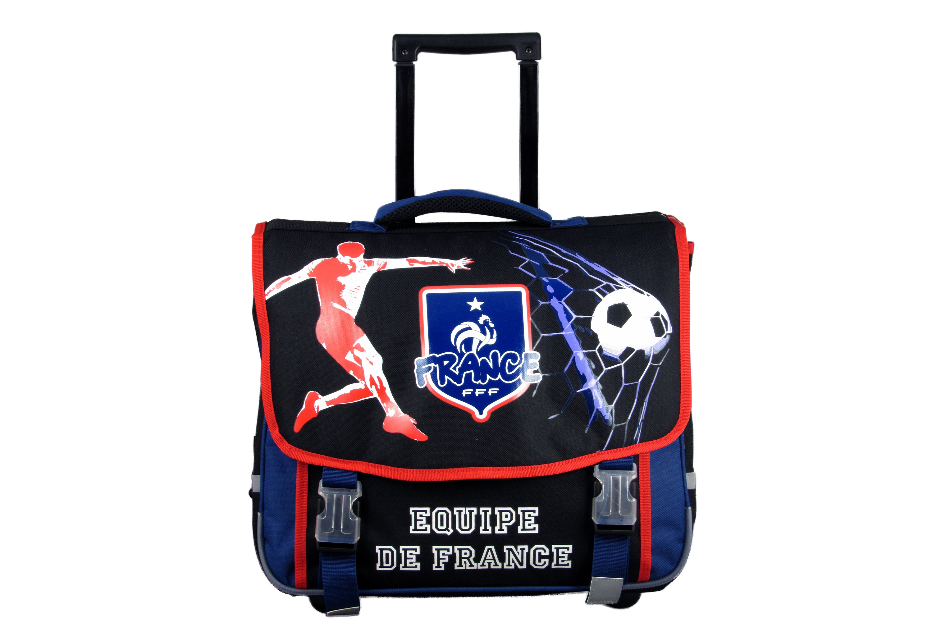 Cartable a roulettes noir football pas cher Auchan