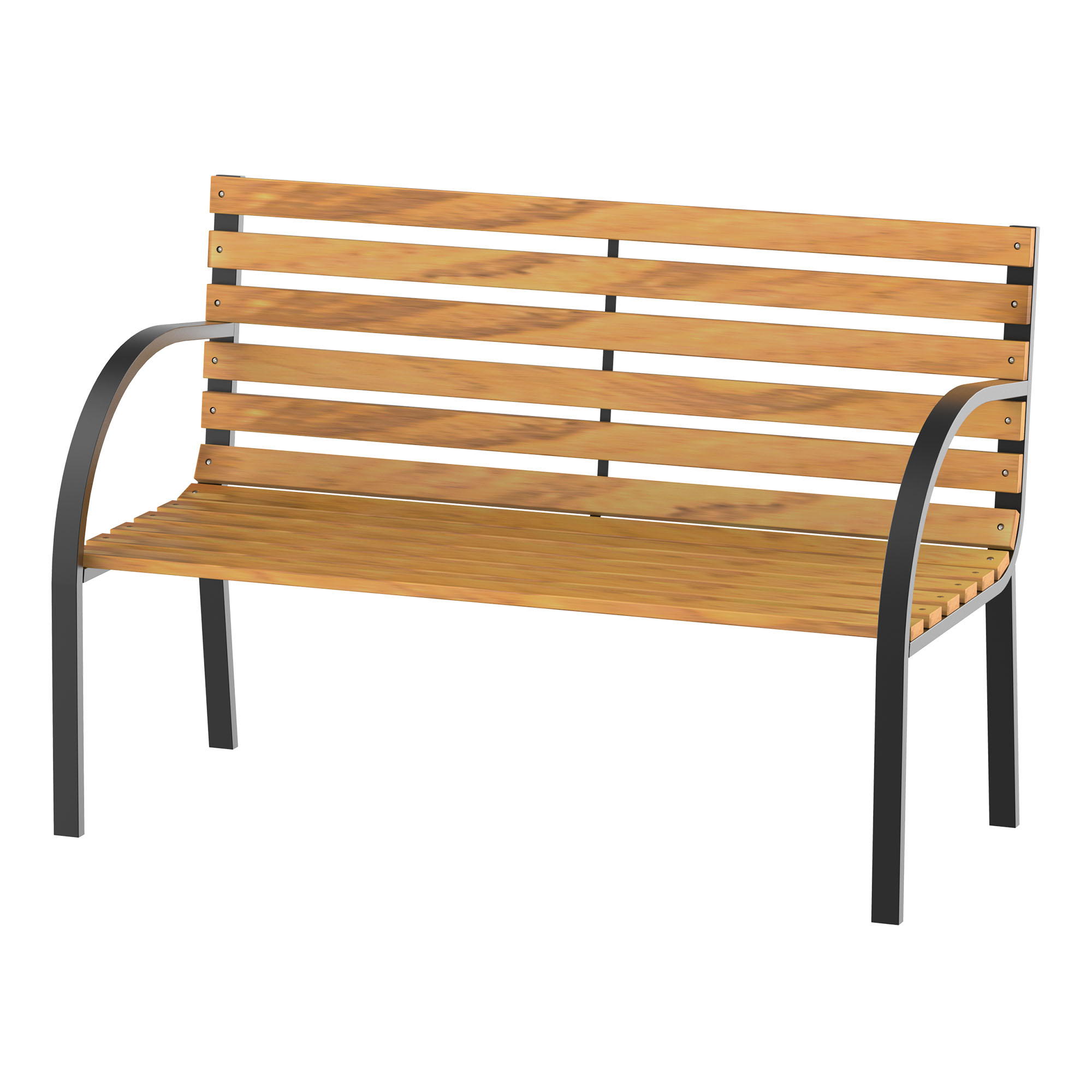 Banc de jardin 2 places style colonial dim. 123L x 61l x 89.5H cm assise à  lattes dossier ajouré motif tribal bois peuplier noir - Chaise et banc de  jardin - Mobilier