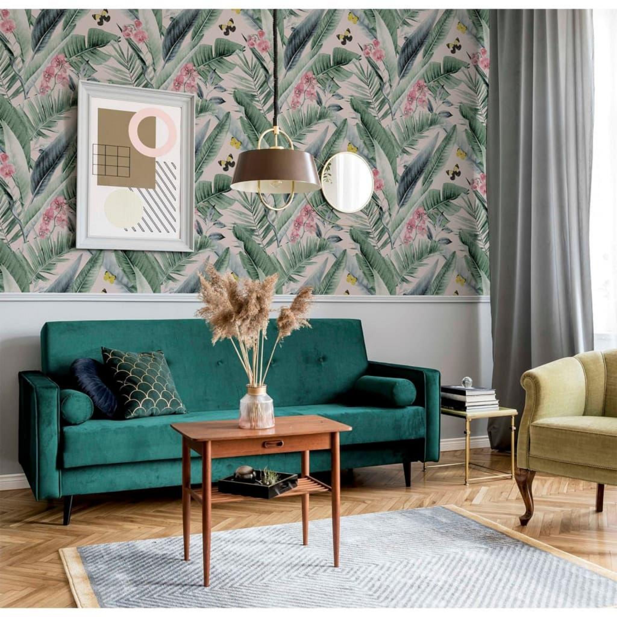 Papier peint Arbres tropicaux Rose DUTCH WALLCOVERINGS