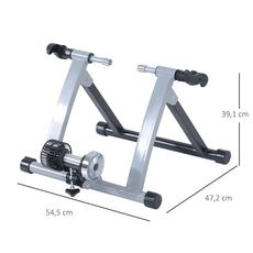 Home Trainer vélo support d'entrainement pliable pour vélo de route VTT acier gris métal