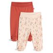 INEXTENSO Lot de 2 pantalons de naissance avec pieds jersey. Coloris disponibles : Rose