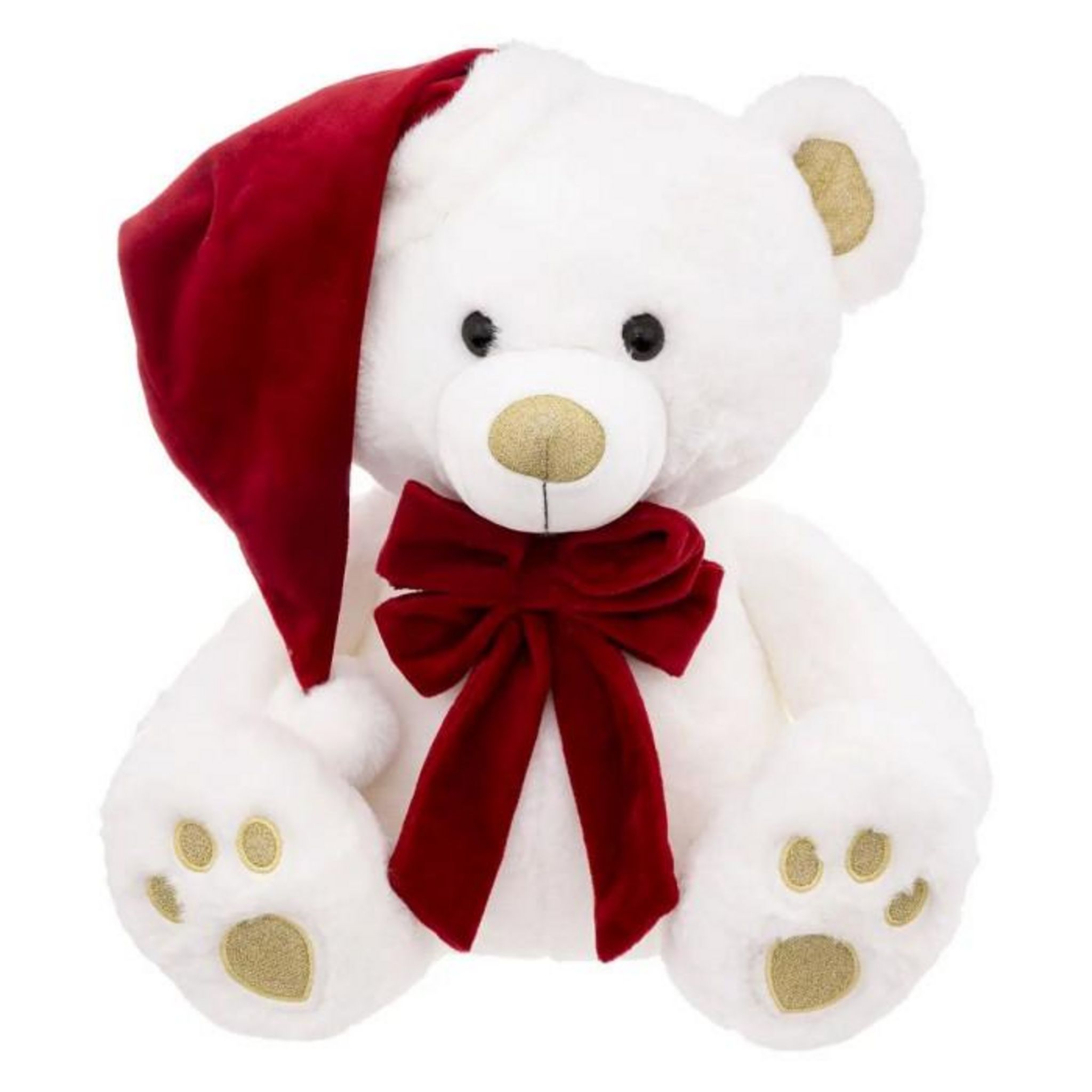 ATMOSPHERA Peluche Enfant Ours Soir de Noel 48cm Blanc pas cher Auchan