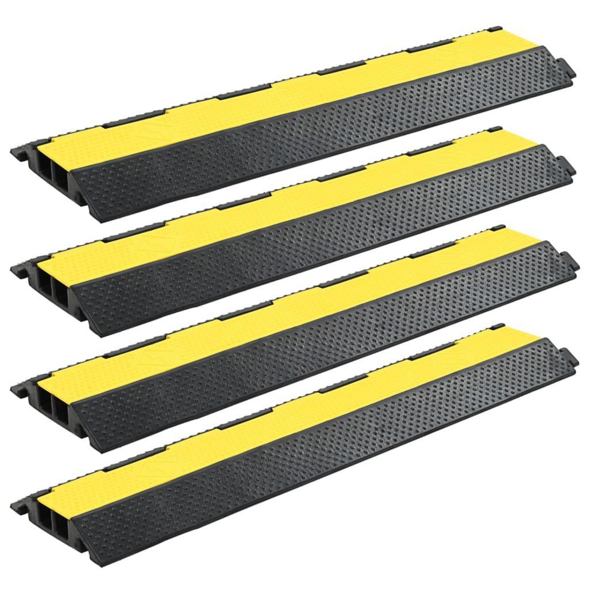 VIDAXL Rampe de protection de cable 4 pcs 2 canaux caoutchouc 101,5 cm