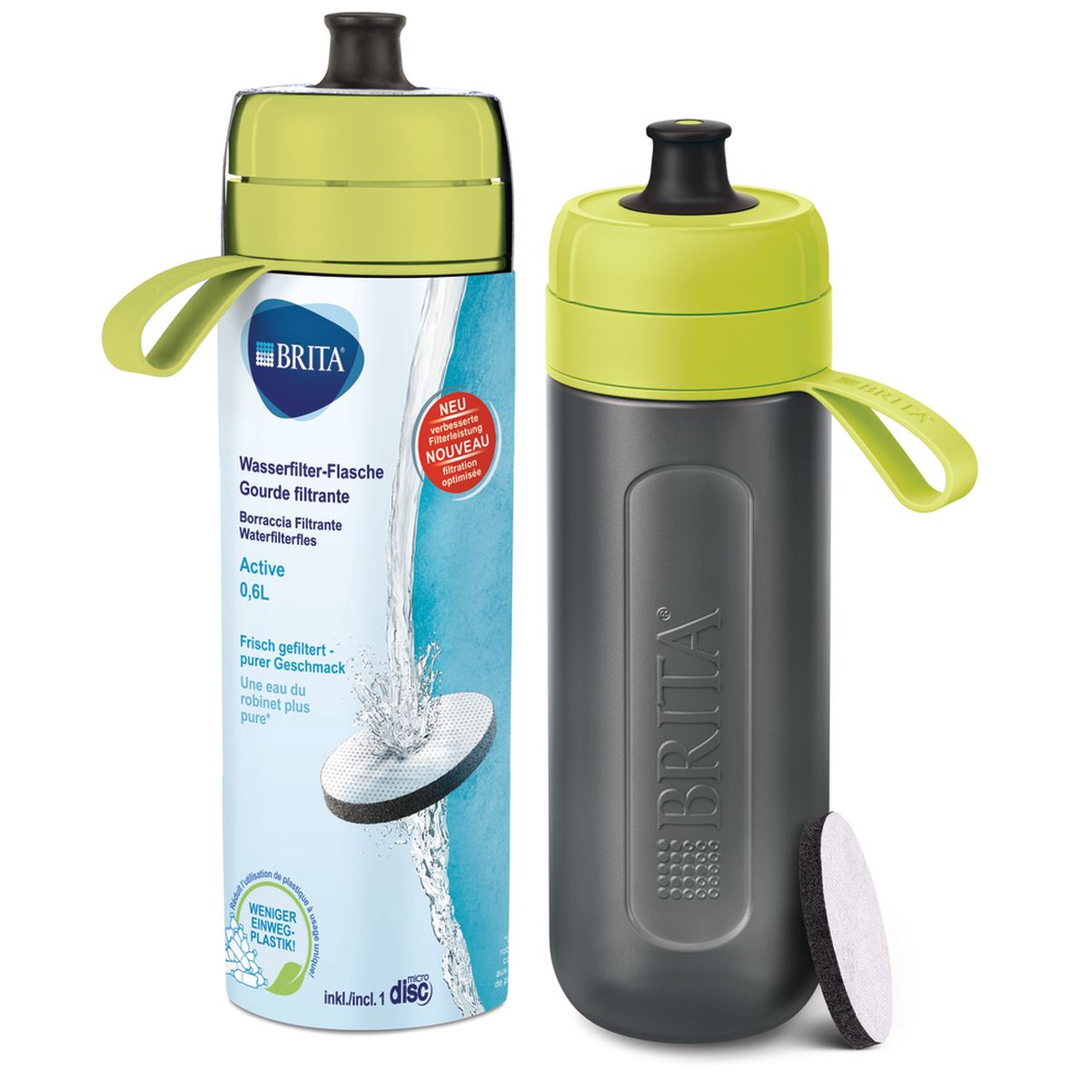 Bouteille et carafe filtrante Brita GOURDE SPORT VERTE + 7 MICRO DISC -  GOURDE SPORT V 7MD